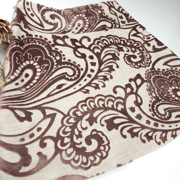 ❣️ Sevier Skirts Textured Beige Brown Paisley Velour Skirt Sz S - Picture 5 of 11